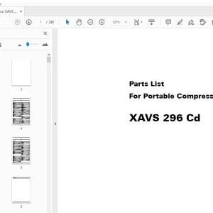 Atlas Copco XAVS 296 Cd Portable Compressors Parts Manual - PDF DOWNLOAD