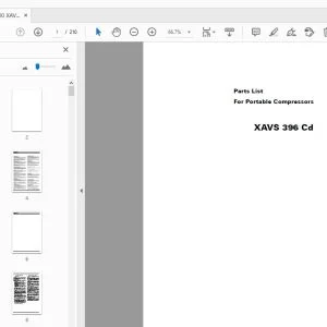 Atlas Copco XAVS 396 Cd Portable Compressors Parts Manual - PDF DOWNLOAD