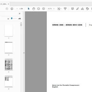 Atlas Copco XRHS 366 - XRHS 800 CD6 Portable Compressors Parts Manual - PDF DOWNLOAD