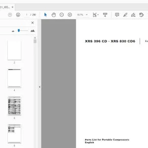Atlas Copco XRS 396 CD - XRS 830 CD6 Portable Compressors Parts Manual - PDF