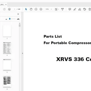 Atlas Copco XRVS 336 Cd Portable Compressors Parts Manual - PDF DOWNLOAD