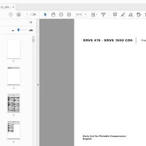 Atlas Copco XRVS 476 - XRVS 1000 CD6 Portable Compressors Parts Manual - PDF DOWNLOAD