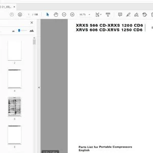 Atlas Copco XRXS 566 CD-XRXS 1200 CD6, XRVS 606 CD-XRVS 1250 CD6 Parts Manual - PDF
