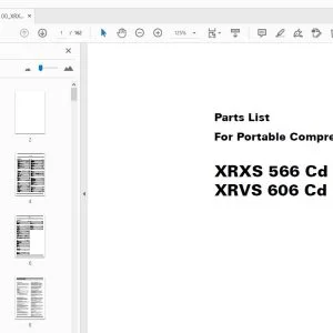 Atlas Copco XRXS 566 Cd XRVS 606 Cd Portable Compressors Parts Manual - PDF DOWNLOAD