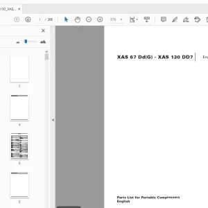 Atlas XAS 67 Dd(G) - XAS 130 DD7 Portable Compressors Parts Manual - PDF DOWNLOAD