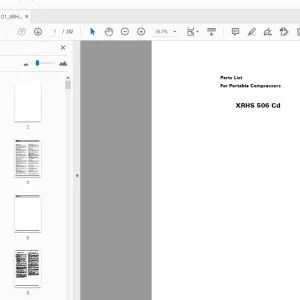 Atlas Copco XRHS 506 Cd Portable Compressors Parts Manual - PDF DOWNLOAD