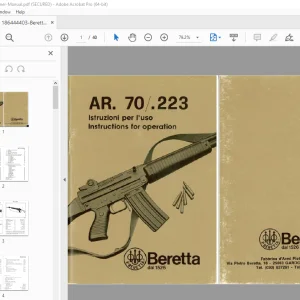 Beretta AR 70 AR 223 Instruction For Operation - PDF DOWNLOAD 