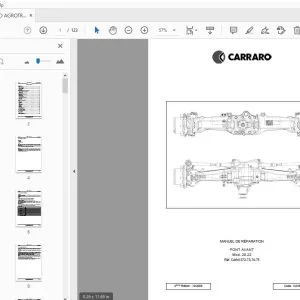 CARRARO AGROTRON 120-130 FRONT AXLE MANUEL DE RÉPARATION - PDF DOWNLOAD