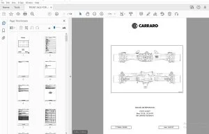 CARRARO AGROTRON 150-150.7-165.7 FRONT AXLE MANUEL DE RÉPARATION - PDF