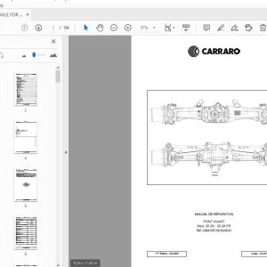 CARRARO AGROTRON 150-150.7-165.7 FRONT AXLE MANUEL DE RÉPARATION - PDF