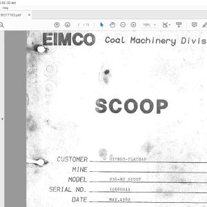 CAT EIMCO SCOOP 936-M2 Parts Manual SN 70660011 PDF