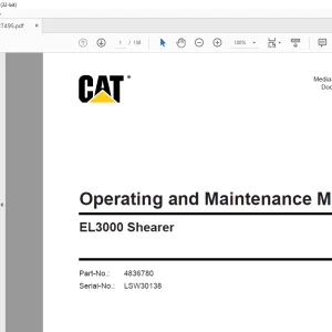CAT EL3000 Shearer Operating & Maintenance Manual LSW30138 PDF