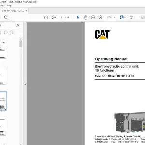 CAT Electrohydraulic control unit,10 functions Operating Manual - PDF DOWNLOAD