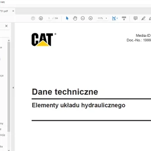 CAT Elementy układu hydraulicznego Dane techniczne Podręcznik - PDF DOWNLOAD