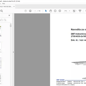 CAT Roof Support DBT-hidravlično podporje 27004030-2x1655-1750 Navodila za obratovanje Priročnik - PDF