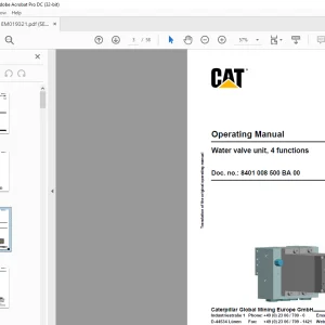 CAT Roof Support Water valve unit, 4 functions Operating Manual  - PDF DOWNLOAD
