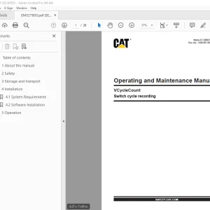 CAT VCycleCount Switch cycle recording Operating & Maintenance Manual EM027800 PDF