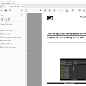 CAT VDataSrvDBCache Buffering process data Operation Manual PDF