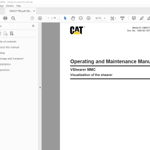 CAT VShearer MMC Visualization of the shearer Operating & Maintenance Manual EM027790 PDF