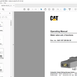 CAT Water valve unit, 2 functions Operating Manual - PDF DOWNLOAD