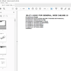 Tadano CraneSS-27-1-00081 FOR GENERAL,WIDE CAB,WB:3.8 Parts Manual PDF