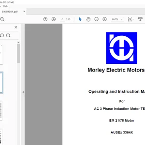 Cat AC 3 Phase Induction Motor TEFC Operating and Instruction Manual - PDF DOWNLOAD