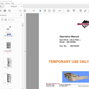 Cat Bucyrus 488 DIESEL Operation Manual A6474X253 PDF