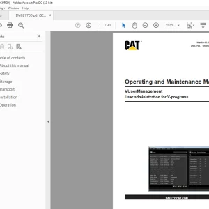Cat Bucyrus DBT VUserManagement User administration for V-programs Operating and Maintenance Manual