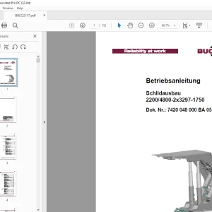 Cat Bucyrus Schildausbau 2200/4800-2x3297-1750 Betriebsanleitung - PDF DOWNLOAD