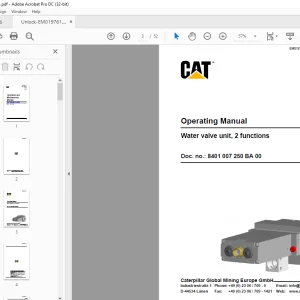 Cat Bucyrus Water valve unit, 2 functions Operating Manual - PDF DOWNLOAD