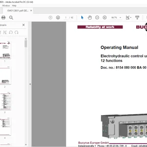 Cat Bucyrus Electrohydraulic control unit, 12 functions Operating Manual - PDF DOWNLOAD