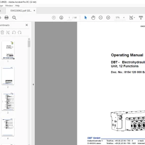 Cat DBT Electrohydraulic Control Unit, 12 Functions Operating Manual - PDF DOWNLOAD