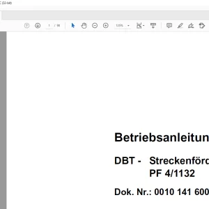 Cat DBT Streckenförderer PF 4/1132 Betriebsanleitung  - PDF DOWNLOAD