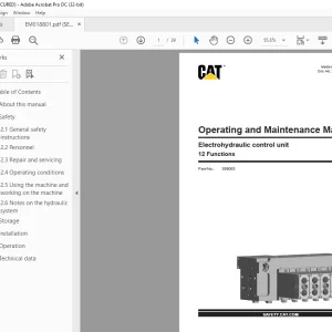 Cat Electrohydraulic control unit 12 Functions Operating and Maintenance Manual - PDF DOWNLOAD