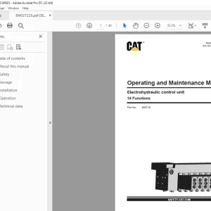 Cat Electrohydraulic control unit 14 Functions Operating and Maintenance Manual - PDF DOWNLOAD