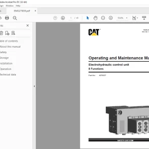 Cat Electrohydraulic control unit 8 Functions Operating and Maintenance Manual - PDF DOWNLOAD