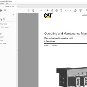 Cat Electrohydraulic control unit 8 Functions Operating and Maintenance Manual - PDF DOWNLOAD