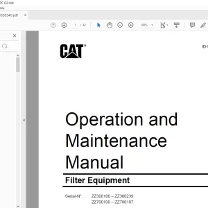 Cat Filter Equipment Operation and Maintenance Manual - PDF DOWNLOAD