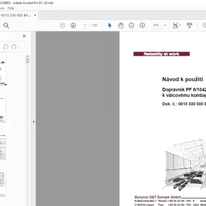 Cat Roof Support Dopravník PF 6/1042 k válcovému kombajnu Návod k použití Manuál - PDF