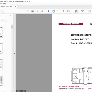 Cat Roof Support Getriebe P-30 CST Betriebsanleitung  - PDF DOWNLOAD