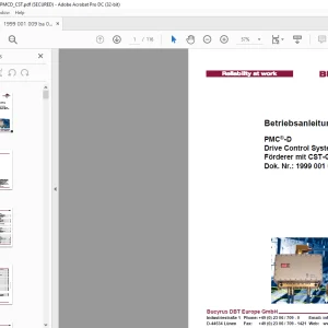Cat Roof Support PMC®-D Drive Control System Förderer mit CST-Getriebe Betriebsanleitung