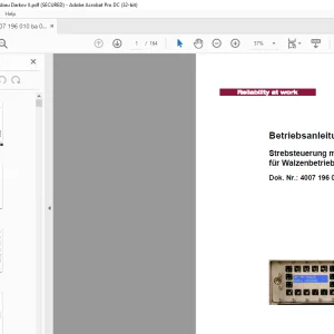 Cat Roof Support Strebsteuerung mit PMC®-R für Walzenbetrieb Betriebsanleitung Handbuch
