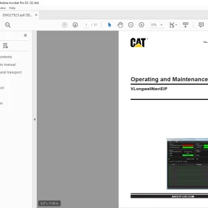 Cat Roof Support VLongwallNaviEIP Operating and Maintenance Manual - PDF DOWNLOAD