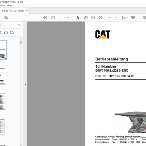 Cat Schildausbau 600/1400-2x2283-1500 Betriebsanleitung - PDF DOWNLOAD
