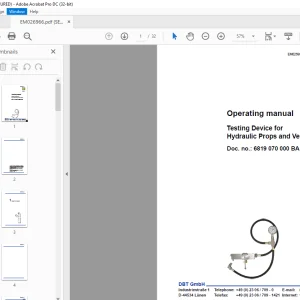 Cat Testing Device for Hydraulic Props and Vents Operating manual - PDF DOWNLOAD