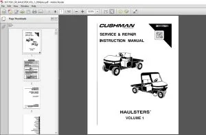 Cushman Textron HAULSTER® SERVICE & REPAIR INSTRUCTIONS MANUAL - PDF DOWNLOAD