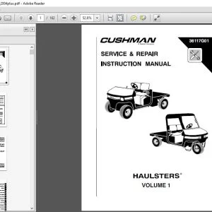 Cushman Textron HAULSTER® SERVICE & REPAIR INSTRUCTIONS MANUAL - PDF DOWNLOAD