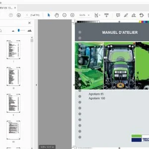 DEUTZ FAHR AGROFARM 85 100 MANUEL D’ATELIER - PDF DOWNLOAD