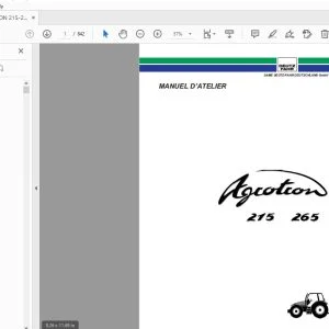 DEUTZ FAHR AGROTRON 215-265 MANUEL D’ATELIER - PDF DOWNLOAD