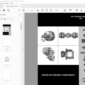 Dana Spicer Off C270 Torque Converter Maintenance & Repair Manual PDF